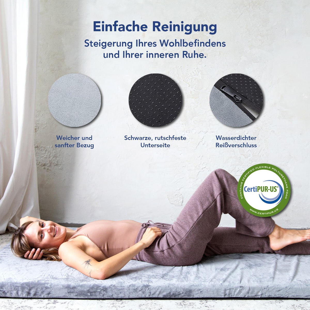 MATRATZE Komfort Universal Memory Foam - Grau, Textil (200/90cm) - KomfortKissen