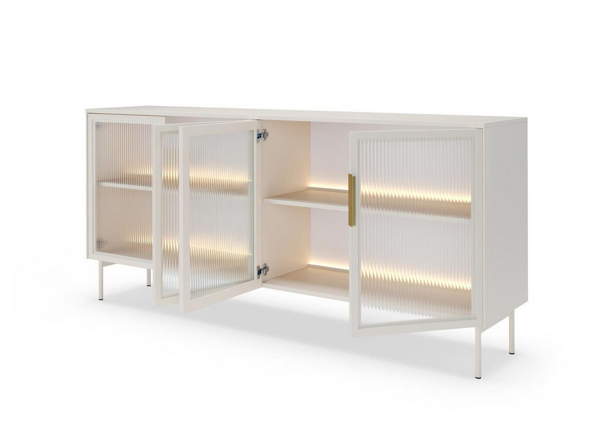 KOMMODE auf hohen Beinen Kaschmir MARBELA - Braun, Holzwerkstoff (181.3/83/39cm) - Compleo24