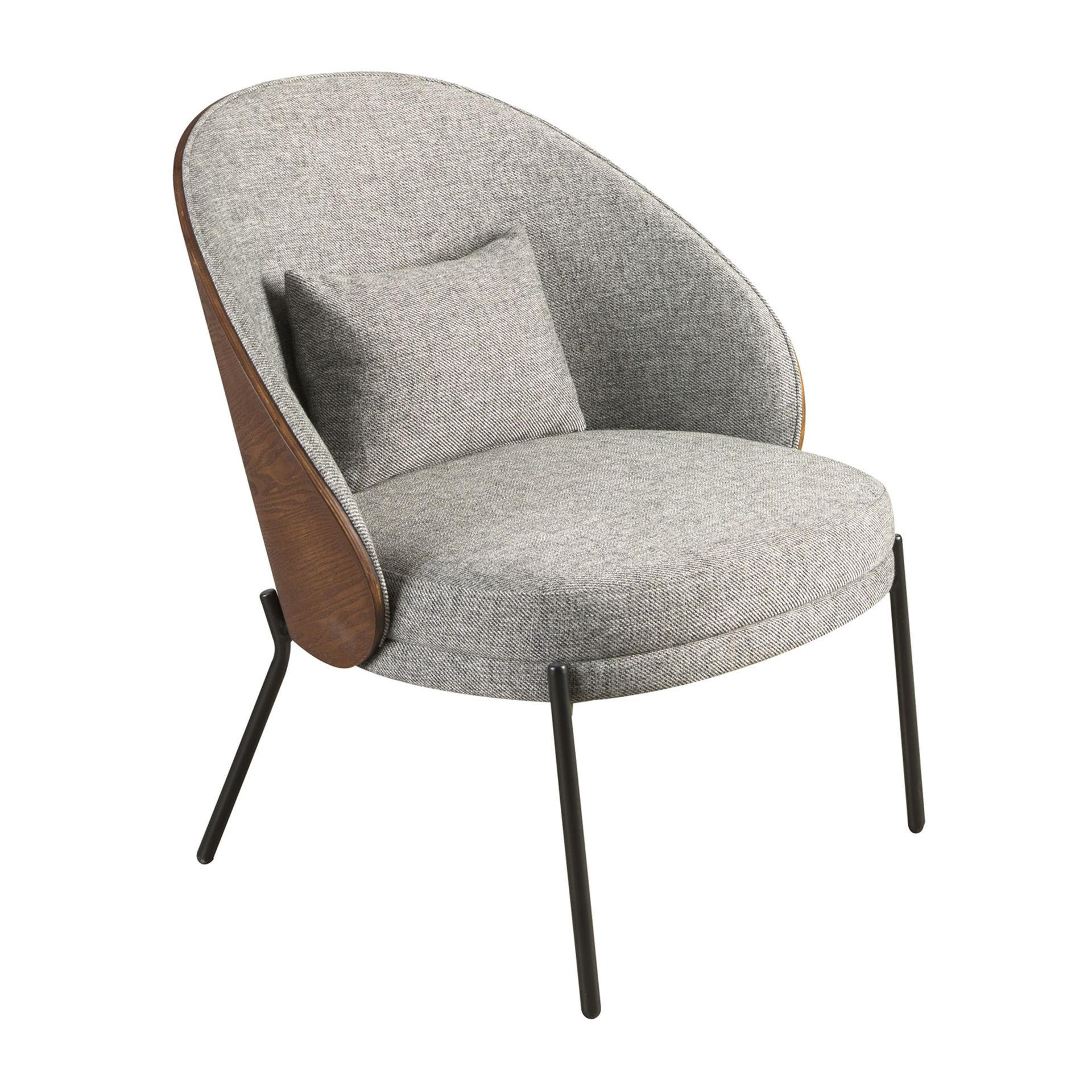 SESSEL Grau Walnuss Schwarz 77/72/82 cm - Grau, Textil/Metall (77/82/72cm) - ANGEL CERDA