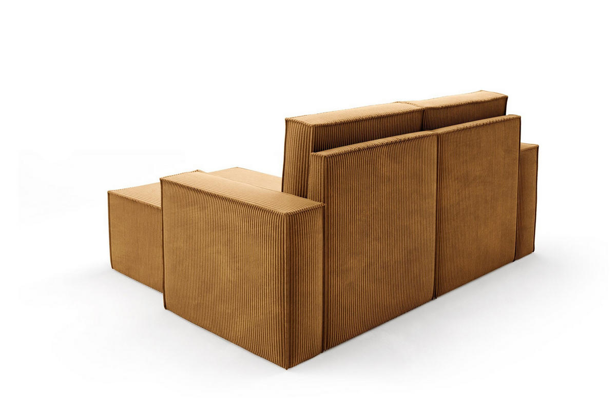 ECKSOFA Orto Gelb, Zweisitzer Kordecksofa linke seite - Gelb, Holzwerkstoff/Textil (180/141cm) - Bettso