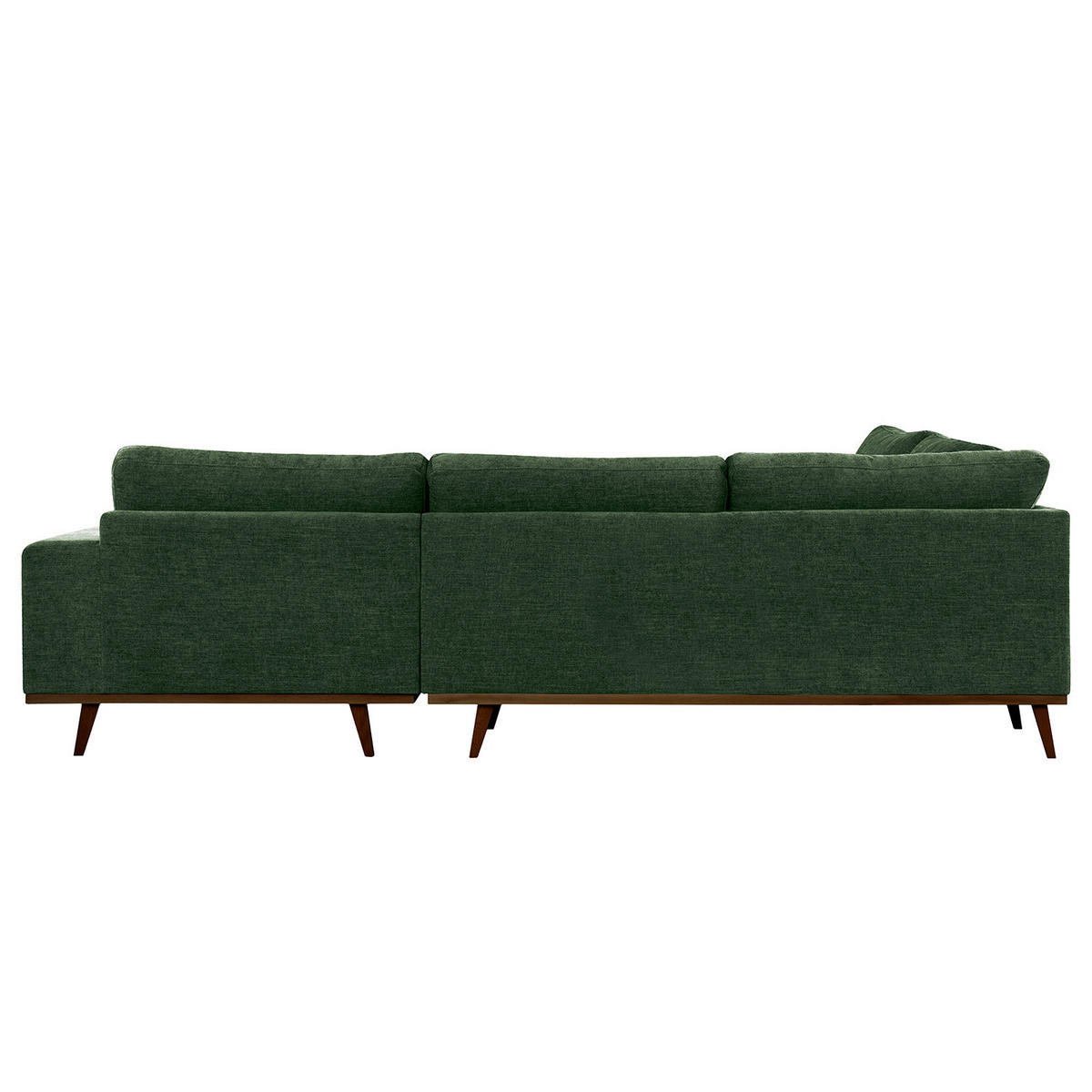 ECKSOFA mit Ottomane - Dunkelgrün/Buchefarben, Buchenholz/Textil (287/219cm) - home24