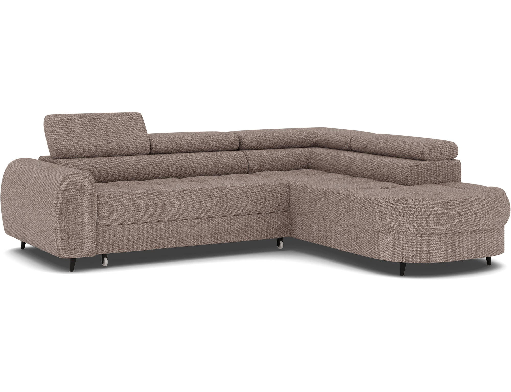 ECKSOFA Vesteria mit Schlaffunktion und Bettkasten – Modernes Design, verstellbare Kopfstützen und hoher Sitzkomfort - Braun, Kunststoff (279/72cm) - Wohnideebilder