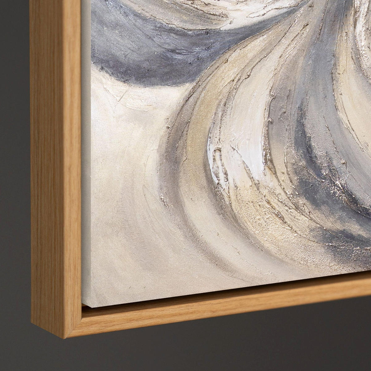 GEMÄLDE Sand und Wolken Schattenfugenrahmen Eichefarben 140x100 cm - Eichefarben, Holz (140/100cm) - YS-art gallery