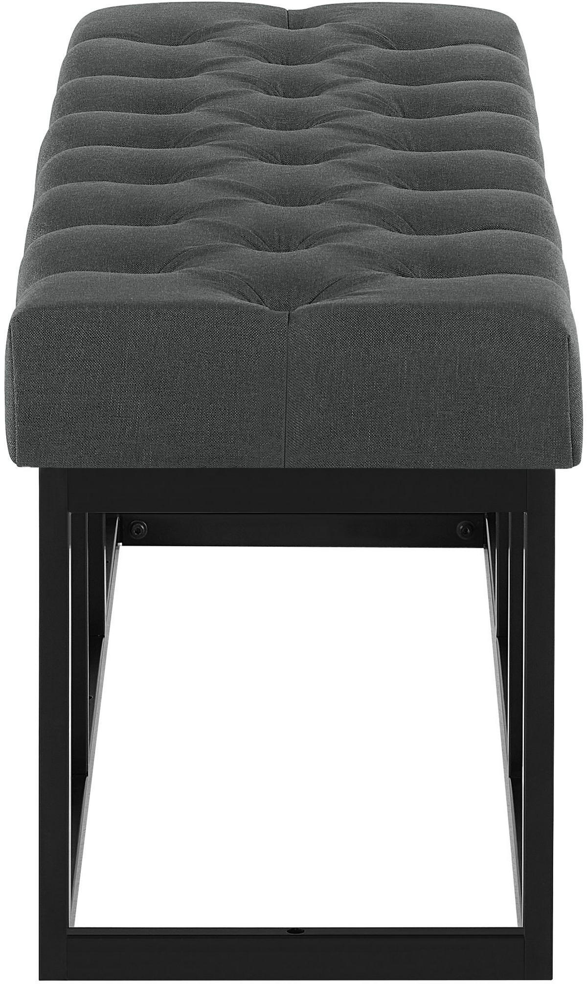 SITZBANK 120/38 cm Stoff Dunkelgrau - Dunkelgrau/Schwarz, Textil/Metall (120/46/38cm) - CLP