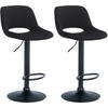 BARHOCKER 2er Set Samt schwarz - Schwarz, Textil/Metall (42/86/46cm) - CLP