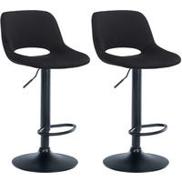 BARHOCKER 2er Set Samt schwarz - Schwarz, Textil/Metall (42/86/46cm) - CLP