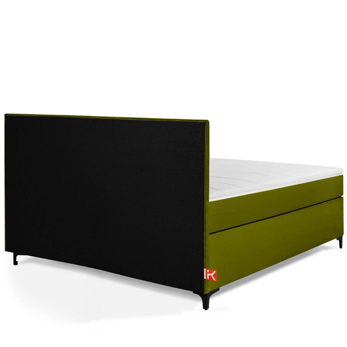 POLSTERBETT ARDEA, Oliv - Schwarz/Olivgrün, Holz/Holzwerkstoff (160/200cm) - KONSIMO®