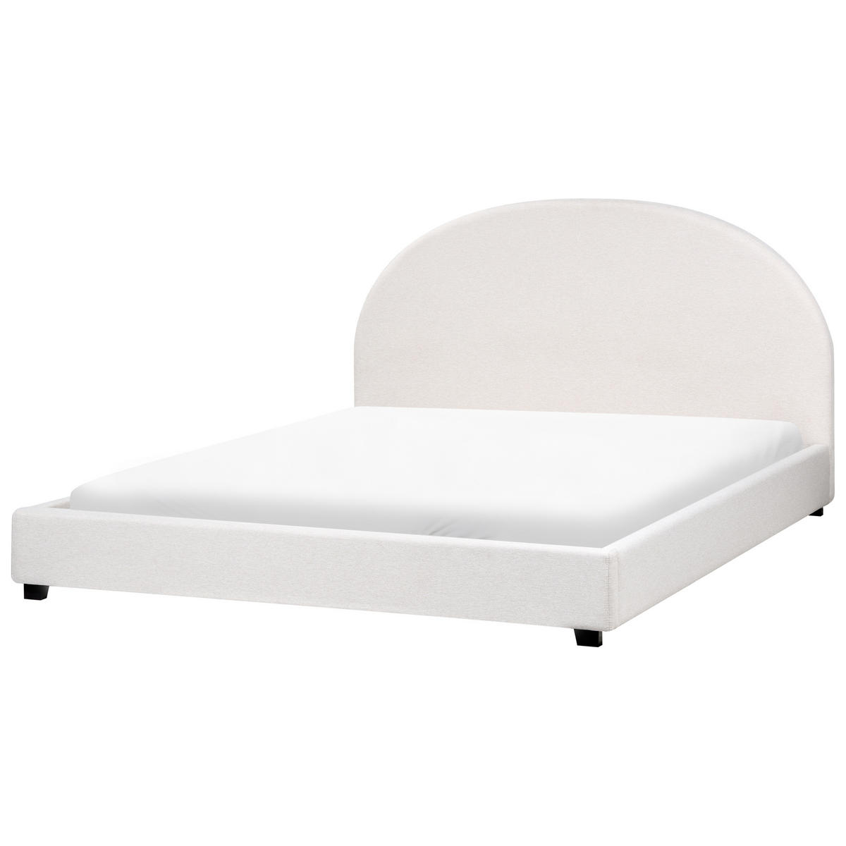 BETT mit Lattenrost 180/200 cm Cremeweiß Vaucluse - Weiß, Textil (180/200cm) - Beliani