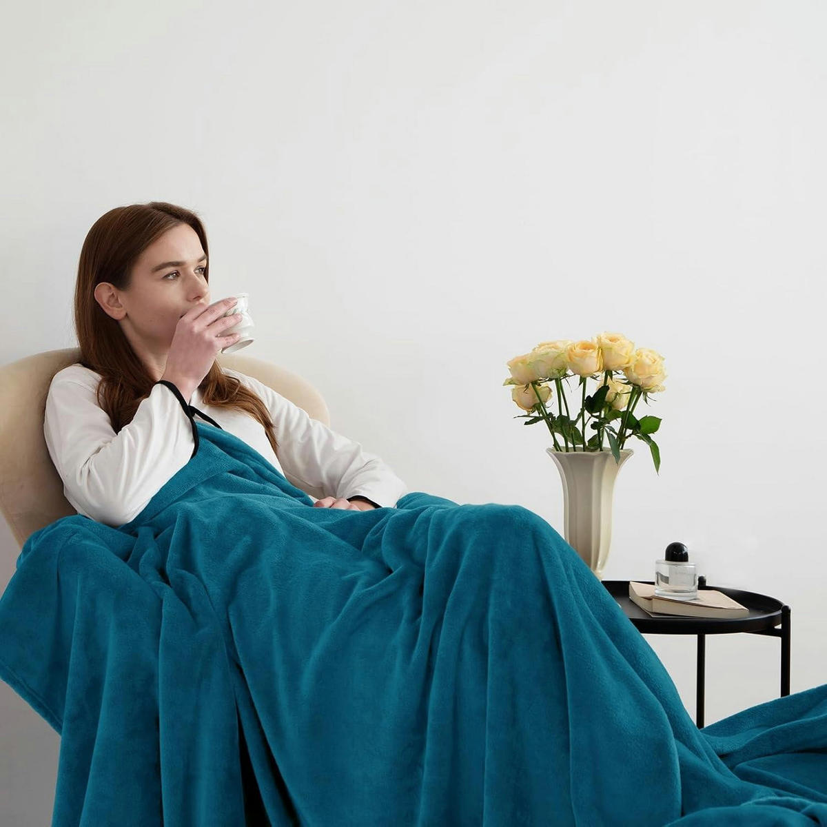 KUSCHELDECKE Flanell 130 x 150 cm Türkis - Türkis, Textil (130/150cm)
