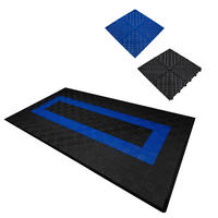 GARAGENBODENFLIESEN Belüftete mit Kanten – 90 Schwarz und 30 Blau - Schwarz, Kunststoff (40/1.8/40cm)