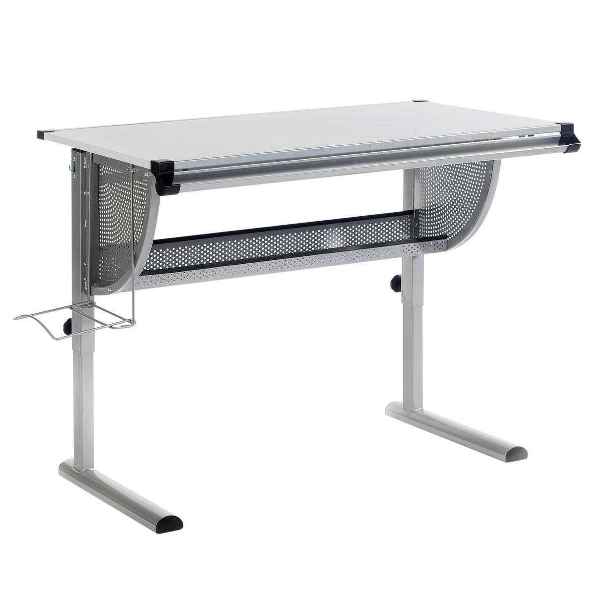 KINDERSCHREIBTISCH MADS - Alufarben/Weiß, Holzwerkstoff/Metall (111/90/60cm) - IDIMEX