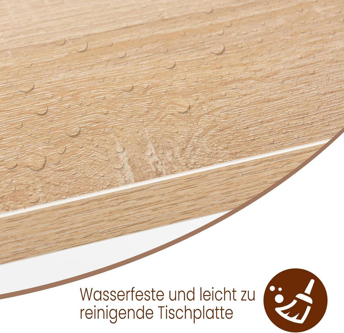 BARTISCH, Metallgestell, Tischplatte aus MDF, 120x100x40cm - Hellbraun/Weiß, Holzwerkstoff/Metall (40/120/100cm) - Woltu
