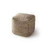 WOLL-POUF handgefertigt Rocco Taupe 45x45x45 cm - Taupe, Textil (45/45/45cm) - benuta Pure