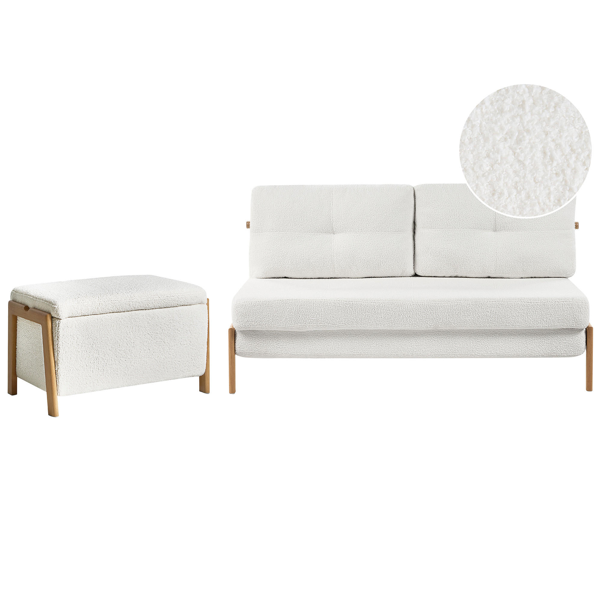 Beliani Sofa-Set Weiß, Braun 152x92x76 cm