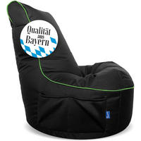 GAMING SITZSACK Cockpit, schwarz 'Green Edition' - Schwarz, Textil (60/59.5/106.5cm) - Bruni