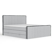 BOXSPRINGBETT Nocturne Hellgrau 160/200 cm - Hellgrau/Schwarz, Holz/Holzwerkstoff (160/200cm) - Maison de Reve