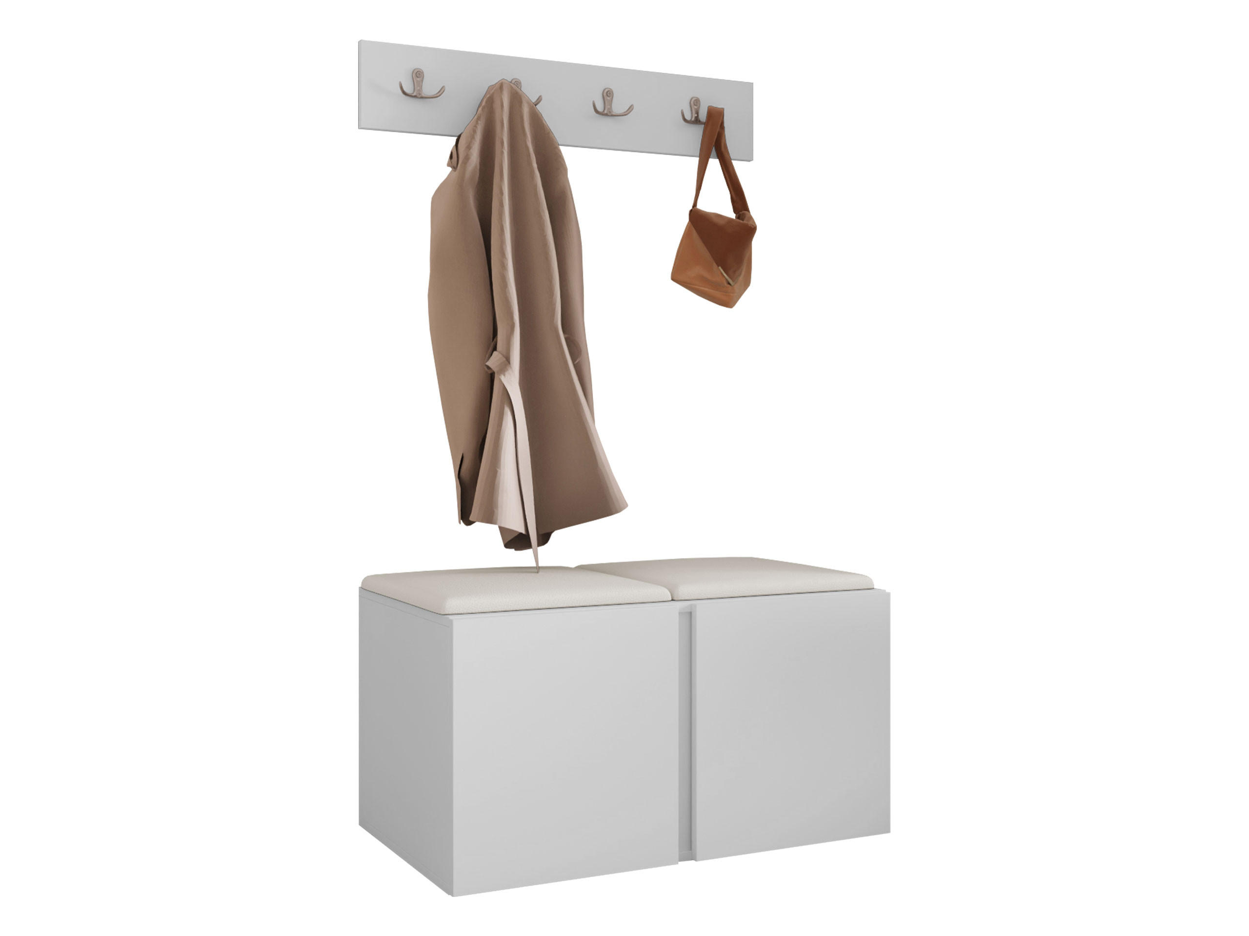 GARDEROBEN-SET Orion VI - Weiß, Holzwerkstoff/Kunststoff (84/42/46cm) - MIRJAN24