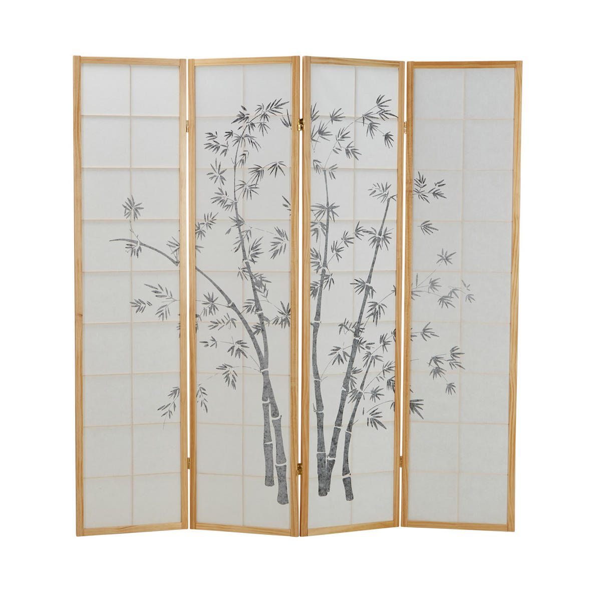 PARAVENT 4-tlg. 176/179 cm Braun Bambusmuster - Braun, Holz (176/179/2cm) - Homestyle4u