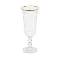 CHAMPAGNERGLAS gestreift 120 ml mit goldenem Rand - Transparent, Glas (0.25L) - Excellent Houseware