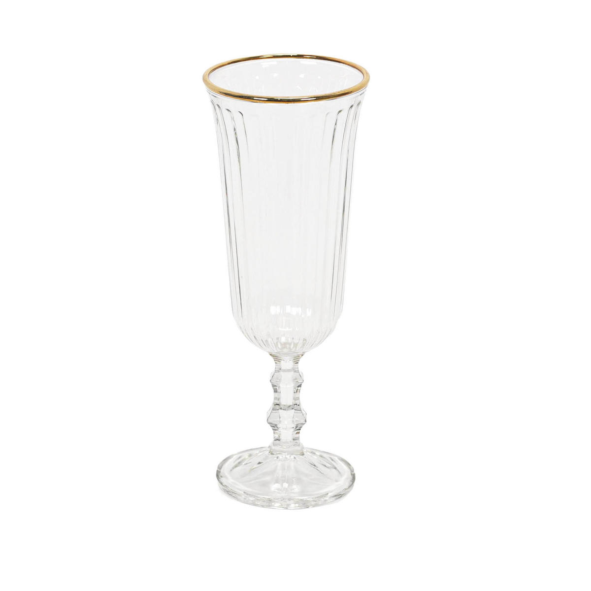 CHAMPAGNERGLAS gestreift 120 ml mit goldenem Rand - Transparent, Glas (0.25L) - Excellent Houseware