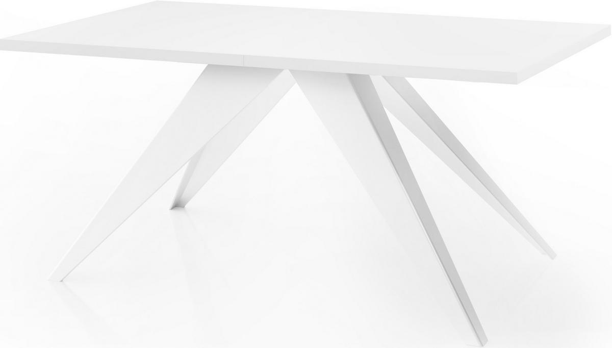 ESSTISCH Vance Weiß rechteckig ausziehbar, Weiß 160-260/90/76 cm - Weiß, Holzwerkstoff/Metall (160/90/76cm) - WFL GROUP