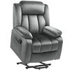 FERNSEHSESSEL mit Aufstehhilfe Relaxsessel mit Liegefunktion, Vibrationsmassage - Dunkelgrau/Schwarz, Textil/Metall (88/106/95cm) - HOMCOM