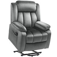 FERNSEHSESSEL mit Aufstehhilfe Relaxsessel mit Liegefunktion, Vibrationsmassage - Dunkelgrau/Schwarz, Textil/Metall (88/106/95cm) - HOMCOM