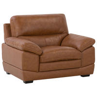 SESSEL Leder goldbraun Horten - Braun, Leder/Kunststoff (115/89/85cm) - Beliani