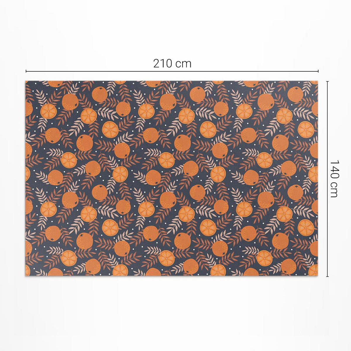 TEPPICH 140x210 cm Orangen und Blätter Illustration - Orange, Kunststoff (140/210cm) - Wallfluent