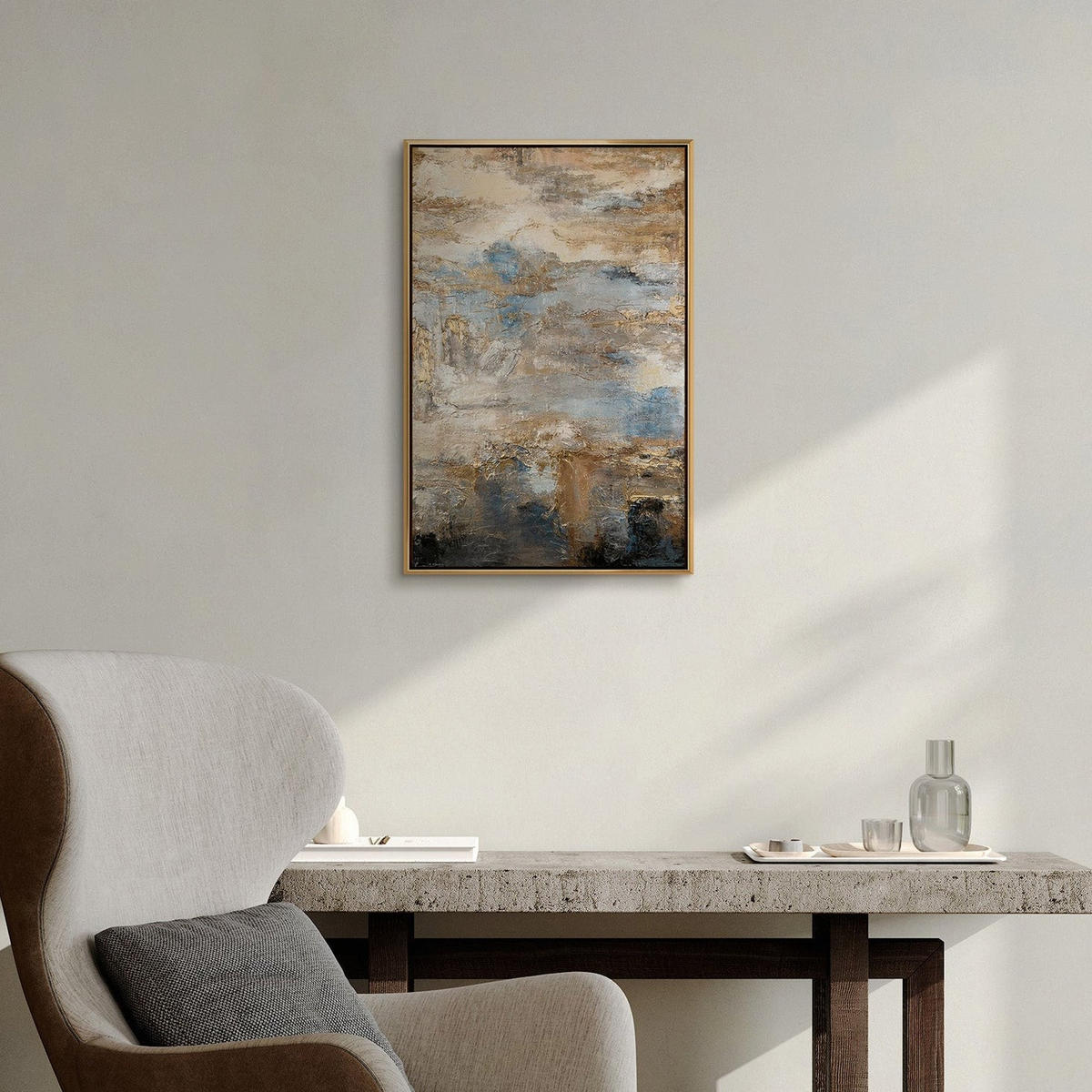 GEMÄLDE Glanz und Eleganz Schattenfugenrahmen Gold 60x40 cm - Goldfarben, Holz (60/40cm) - YS-art gallery