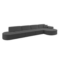 ECKSOFA Ottomane Rechts TARO-L3 - 413x171x79,5 cm Grau - Grau, Holzwerkstoff/Textil (413/171cm) - ALTDECOR