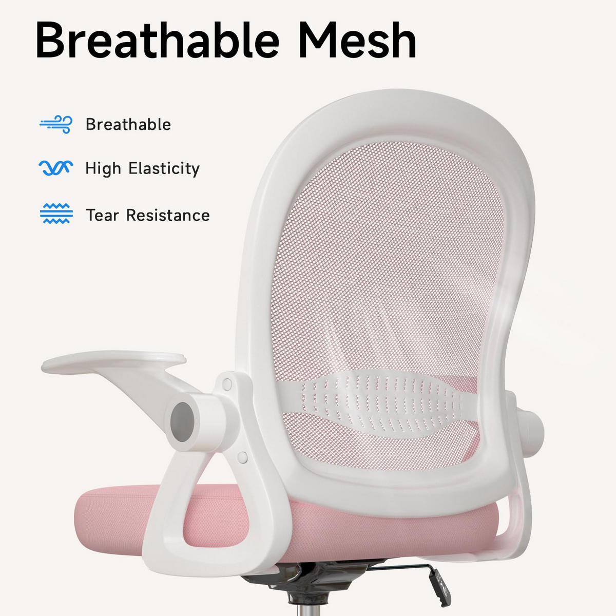 BÜROSTUHL Ergonomisch Höhenverstellbar Mesh Rosa - Pink, Metall (25/53/53cm) - Rattrix