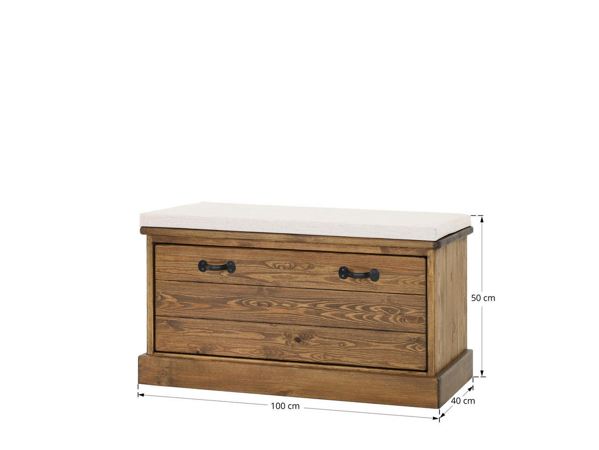SCHUHSCHRANK aus Massivholz Rustyk 1 - Dunkelbraun, Holz (100/50/40cm) - Seart