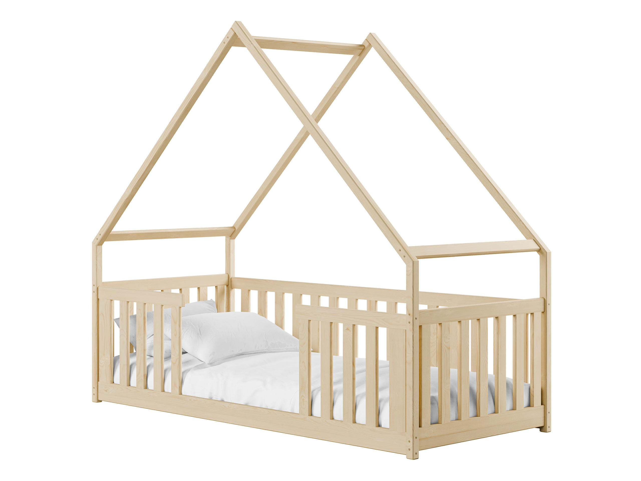 HAUSBETT Bee - Naturfarben, Holz (80/200cm) - MIRJAN24