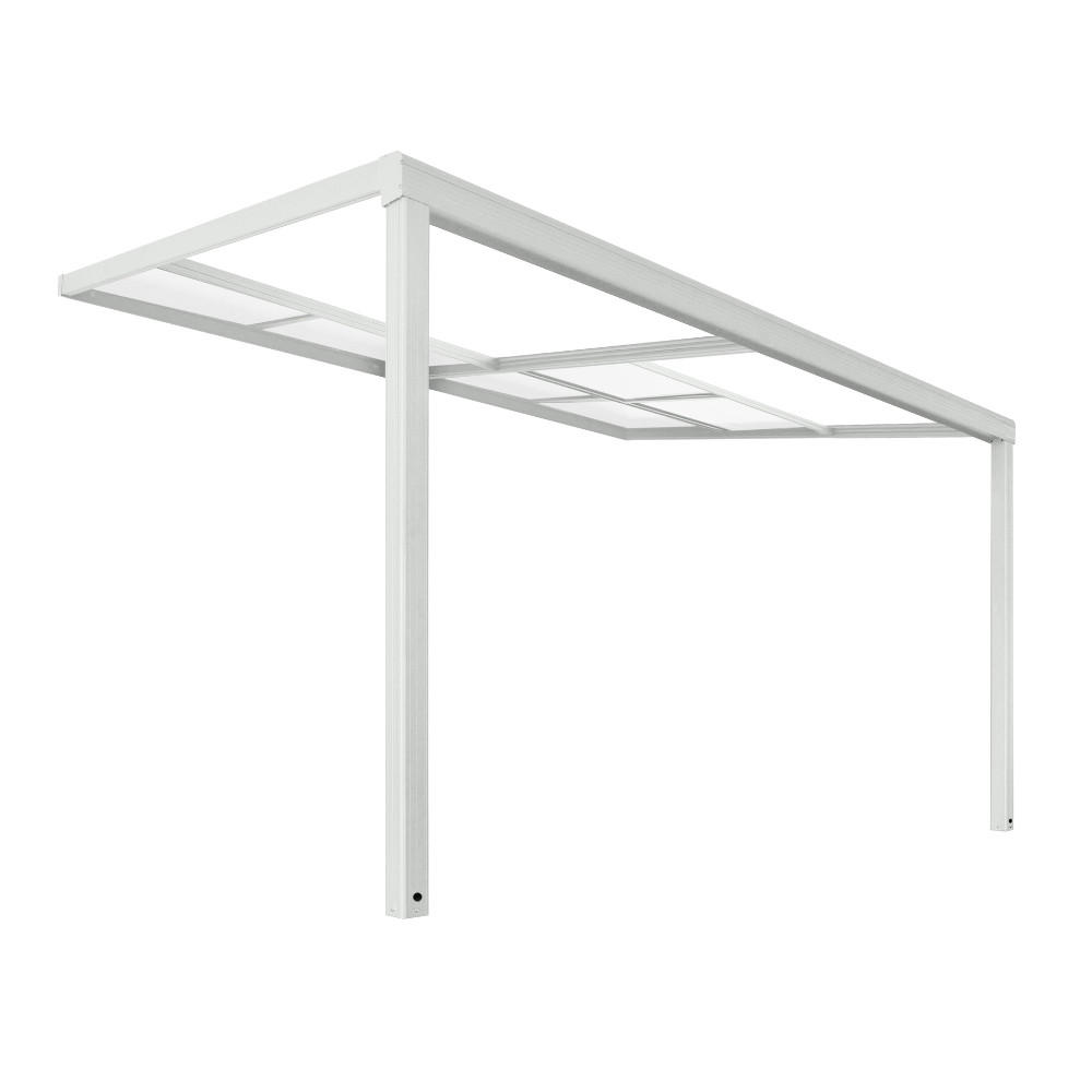 TERRASSENÜBERDACHUNG SOLIS DELUXE - Farbe: Weiß, Größe: 390 x 295 x 233 / 272 cm - Weiß, Kunststoff (390/272/295cm) - Home Deluxe