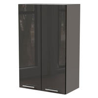 KÜCHENHÄNGESCHRANK Essen W4/60 Graphit Hochglanz / Grau Matt 60 / 32,5 / 96cm - Graphitfarben/Grau, Holz/Holzwerkstoff (60/96/32.5cm) - Feldmann-Wohnen