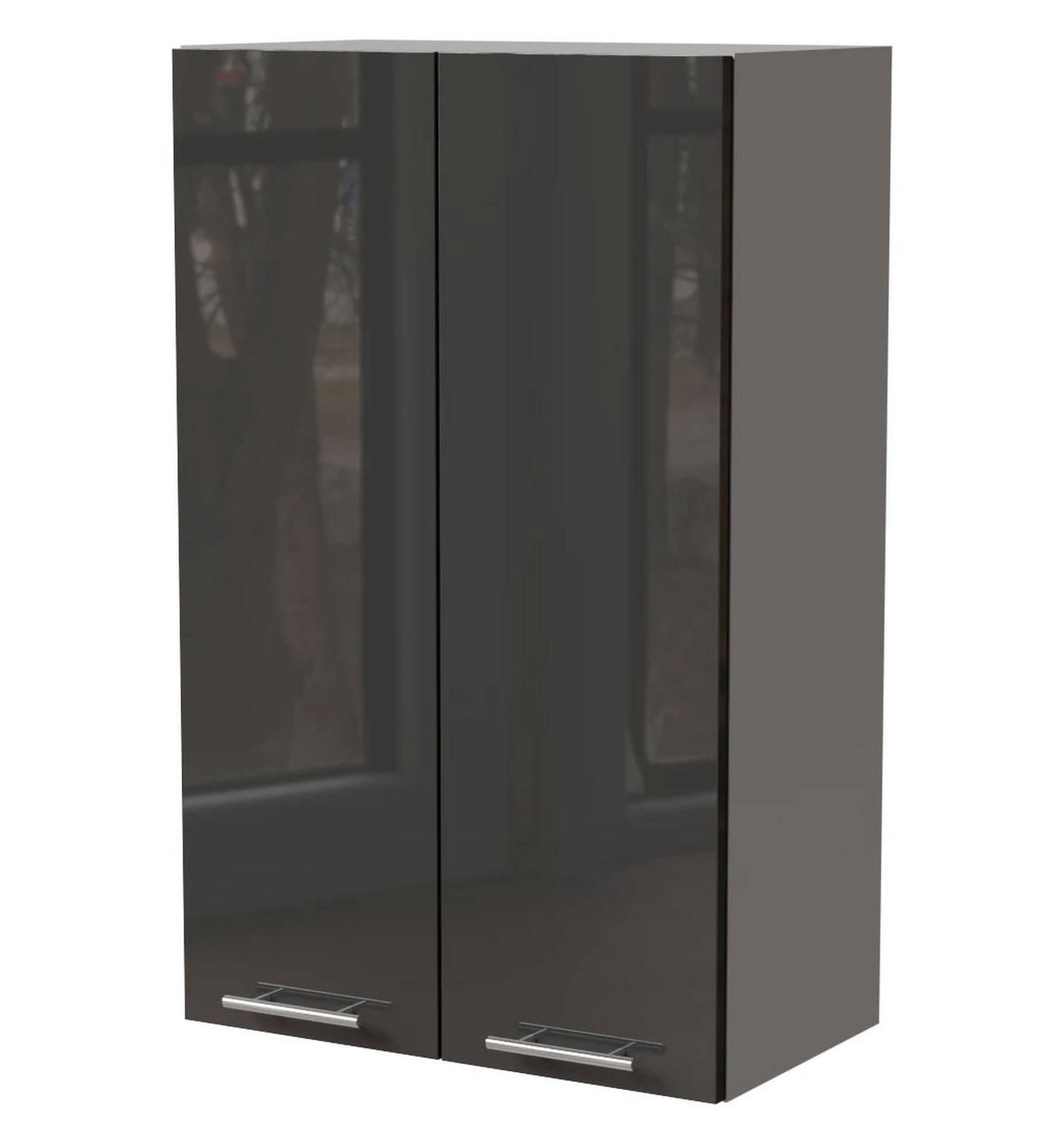 KÜCHENHÄNGESCHRANK Essen W4/60 Graphit Hochglanz / Grau Matt 60 / 32,5 / 96cm - Graphitfarben/Grau, Holz/Holzwerkstoff (60/96/32.5cm) - Feldmann-Wohnen