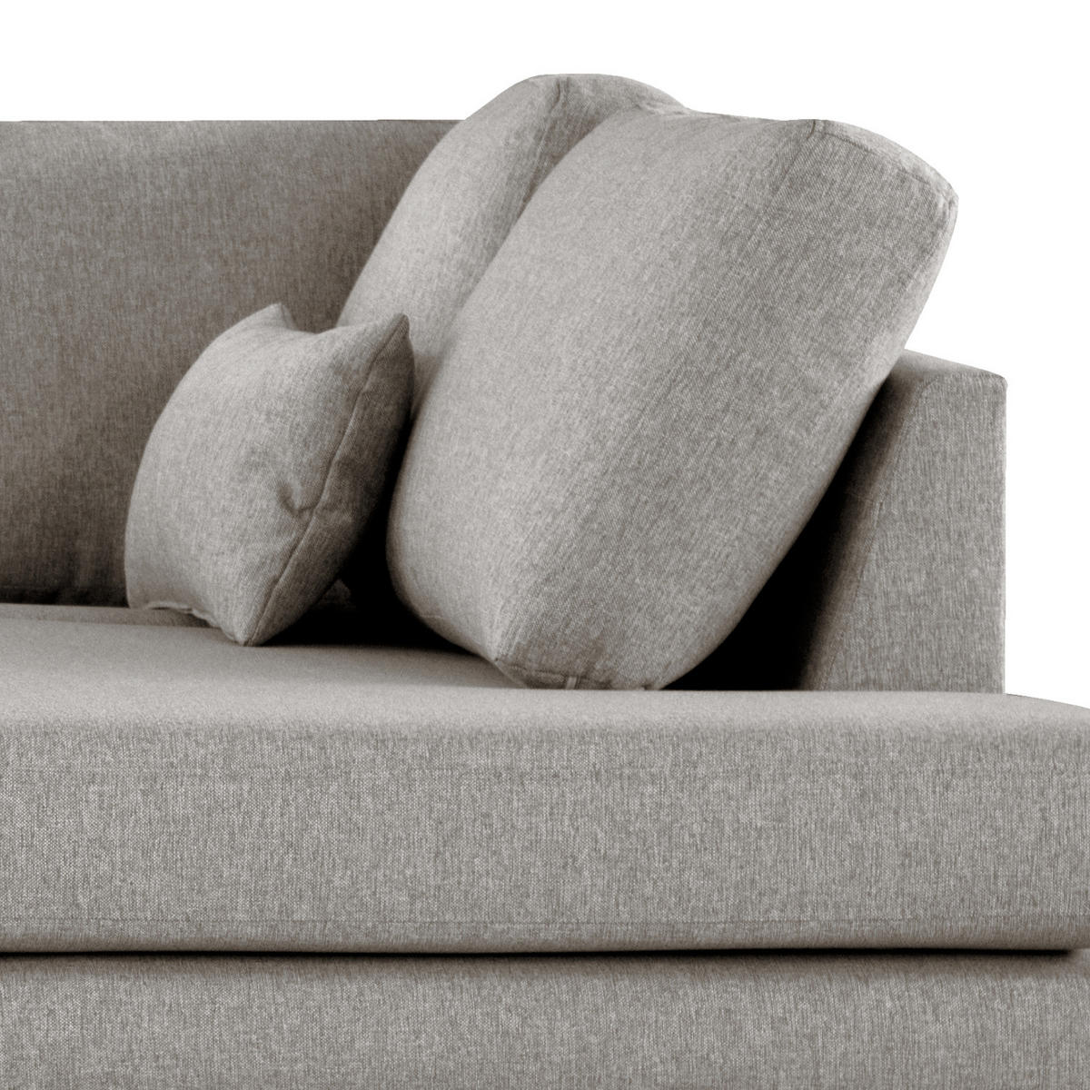 WOHNLANDSCHAFT mit Longchair - Eichefarben/Graubraun, Eichenholz/Textil (371/81/219cm) - home24