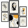 POSTER Set Mit 6 In Schwarzer Tinte Anspruchsvoll Künstlerische Und Abstrakte Drucke Für Innenarchitektur A3 & A4 Schwarzer Rahmen - Schwarz, Papier (29/3cm) - Nacnic