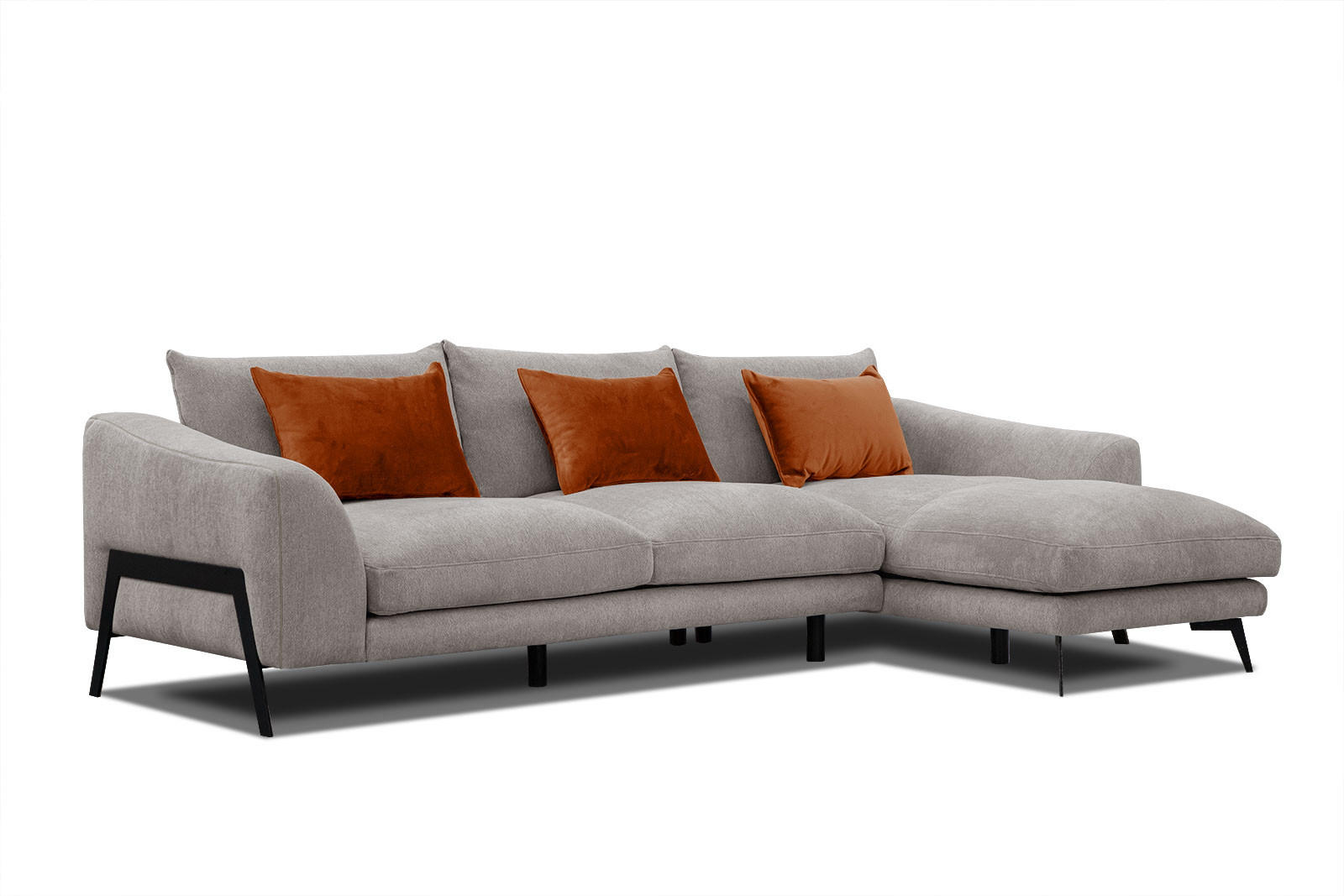 ECKSOFA WINTER 4-Sitzer, taupe - Taupe/Schwarz, Holzwerkstoff/Textil (293/172cm) - Courtois Laville