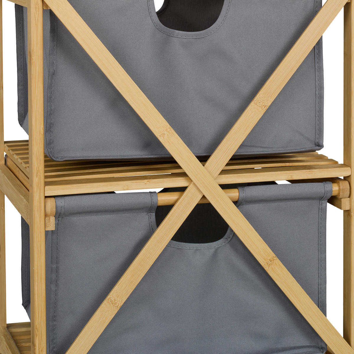 WÄSCHEKORB - Hellbraun, Holz/Textil (40/120/33cm) - Relaxdays