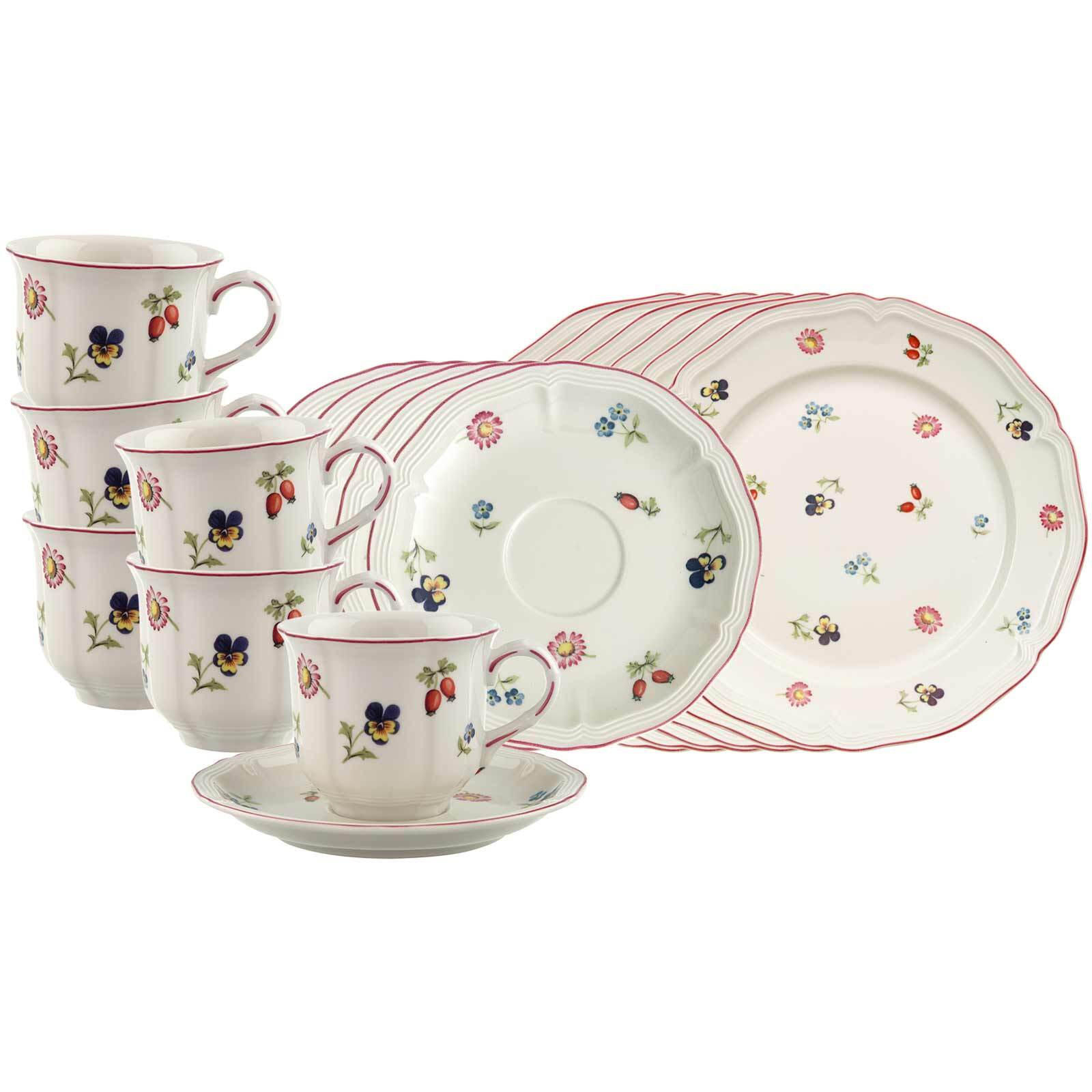 KAFFEESERVICE Petite Fleur bunt 18er Set - Multicolor, Keramik (1/1/1cm) - Villeroy & Boch