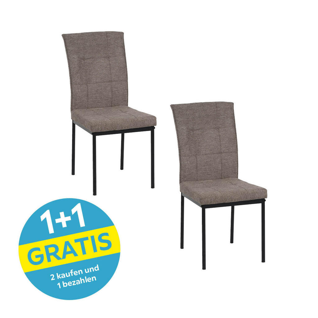 Vierfußstuhl Finn Webstoff Braun, B: 44 cm