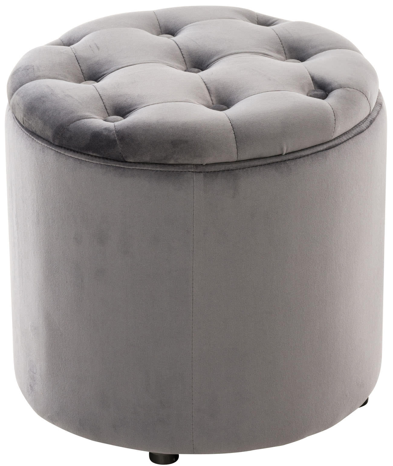 SITZWÜRFEL Samt Grau - Schwarz/Grau, Kunststoff/Textil (44/42/44cm) - CLP