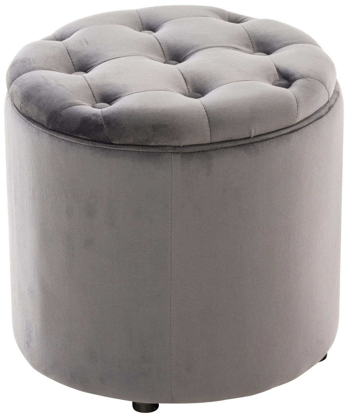 SITZWÜRFEL Samt Grau - Schwarz/Grau, Kunststoff/Textil (44/42/44cm) - CLP