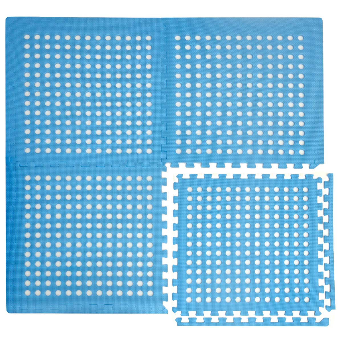 POOLMATTEN 1,59m² 4 EVA Matten 62 cm Blau - Blau, Kunststoff (62/62cm) - eyepower
