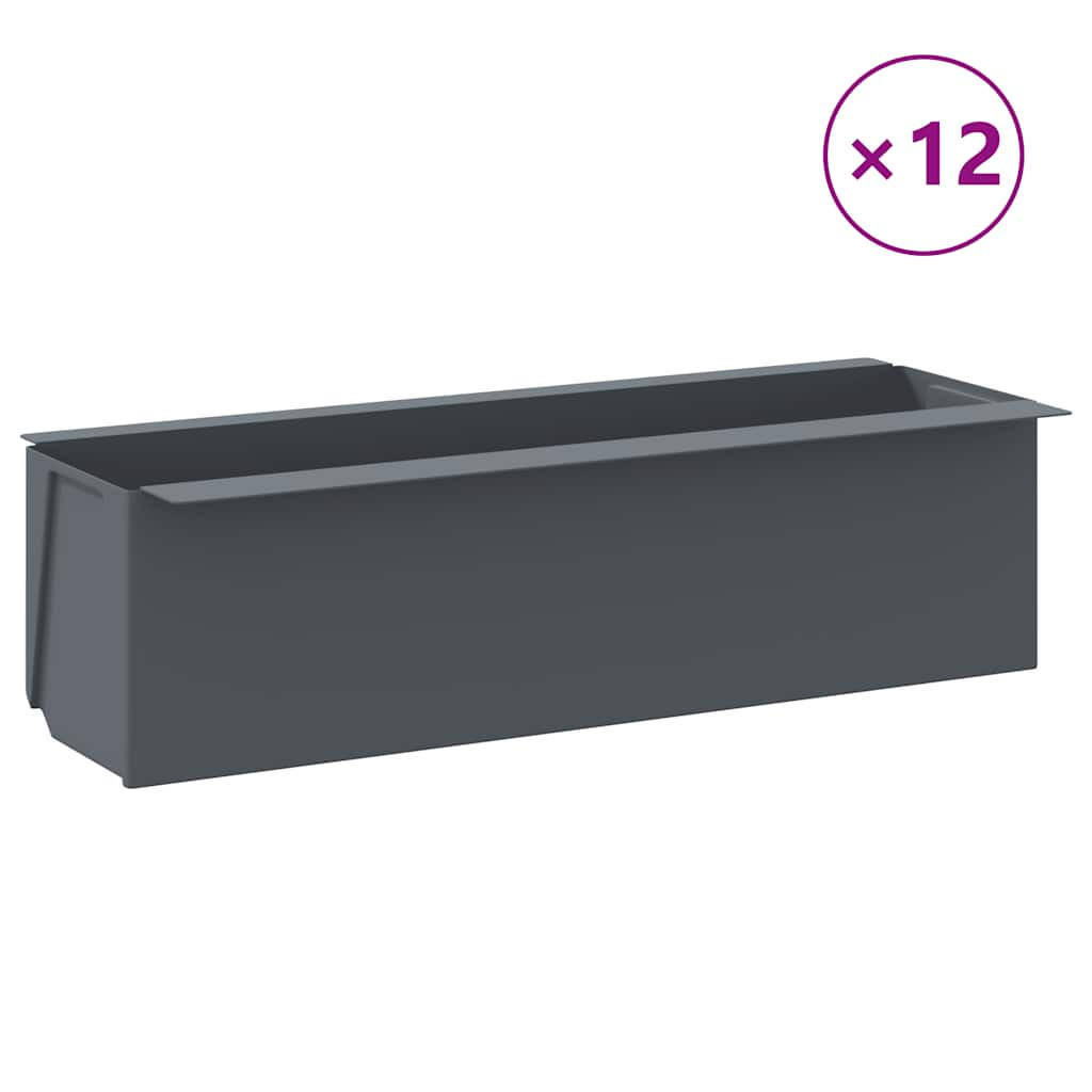 vidaXL Pflanzkasten Grau 13.5x9.5x36 cm