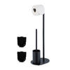 WC-GARNITUR - Schwarz, Textil/Metall (23/63/17cm) - Relaxdays