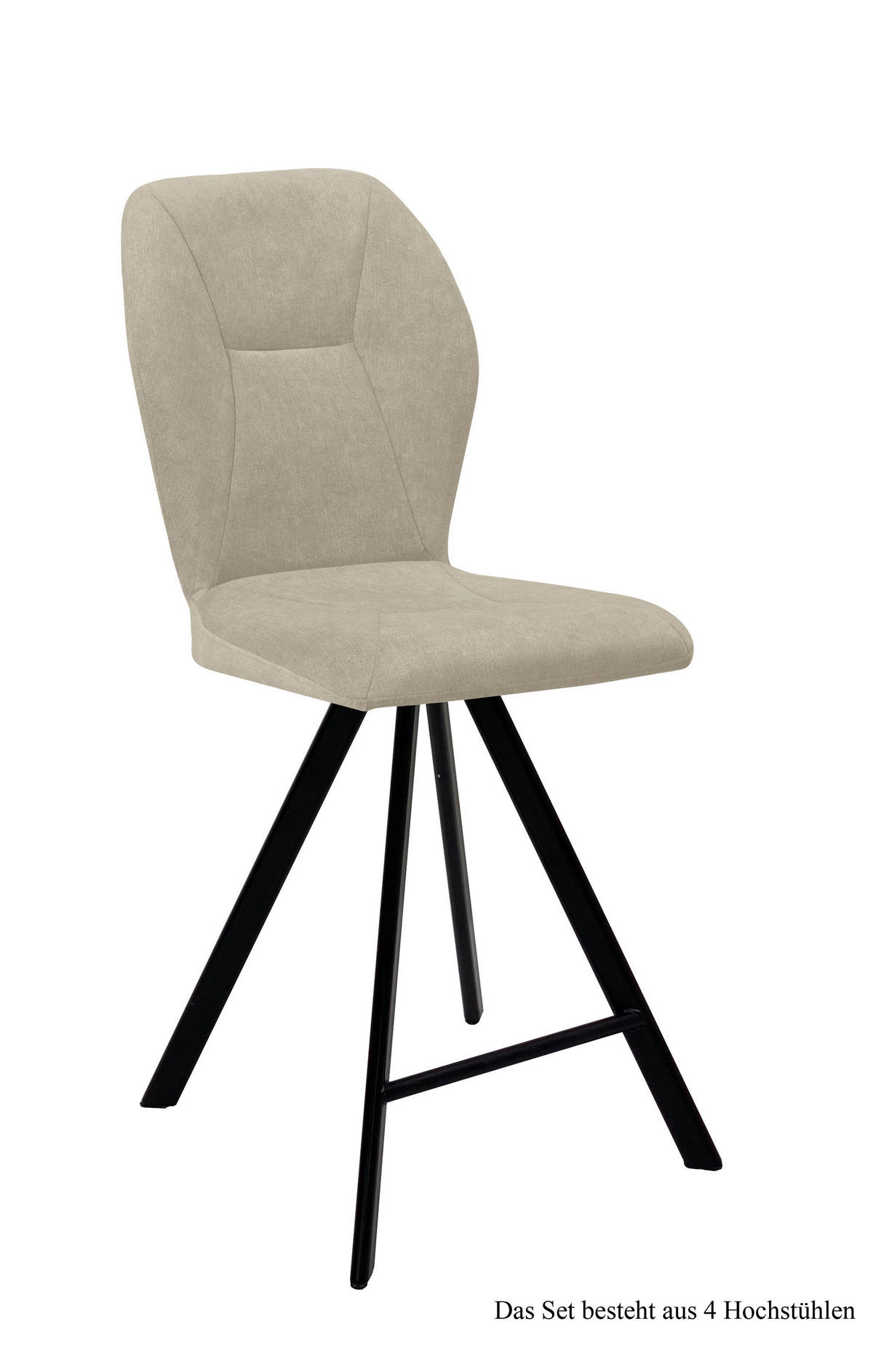 THEKENSTUHL (4er-Set) Denicha 51x109x60 Schwarz/Natur - Schwarz/Naturfarben, Kunststoff (60/109/51cm) - 58aufmkessel