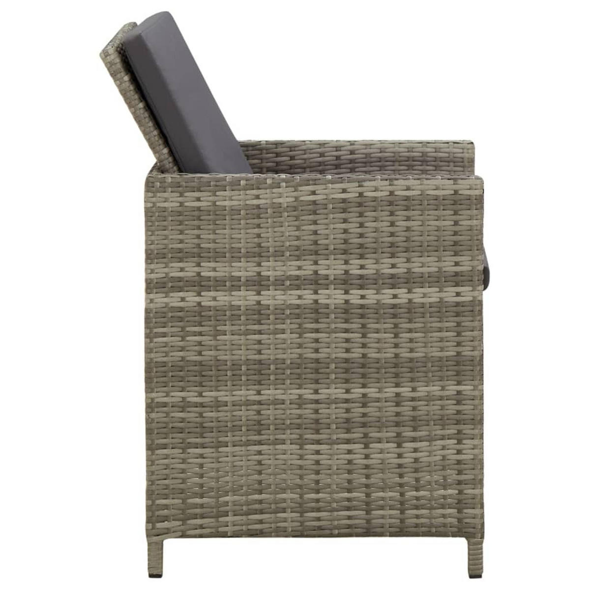 GARTENSTÜHLE mit Kissen 4 Stk. Poly Rattan Grau - Grau, Kunststoff (52/85/52cm) - furnicato